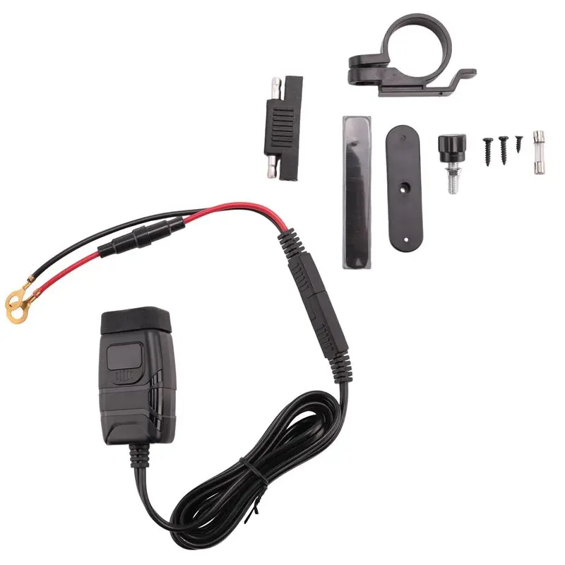 AEA7-QC3.0 Motorcycle USB+Type-C Waterproof Cell Quick Autocycle USB Socket With Voltmeter
