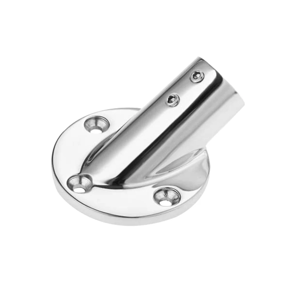 316 Stainless Steel 30° Round Pipe Base Mount Pipe Stanchion 22/25mm Handrail Fitting Stanchion Boat Accessories