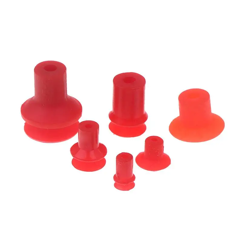 【CCA】5PCS Mechanical Hand Vacuum Suction Cup Red Corrugated U8 U15 B5/8/10/15 Industrial Pneumatic Accessories