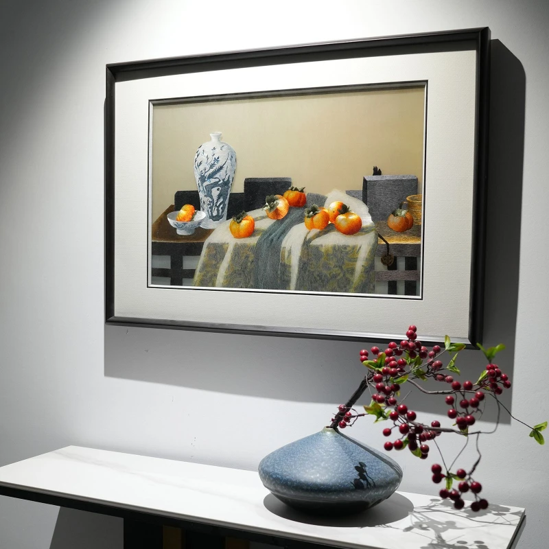 Pure handmade modern embroidery finished product study entrance high-end boutique decorative hanging paintings