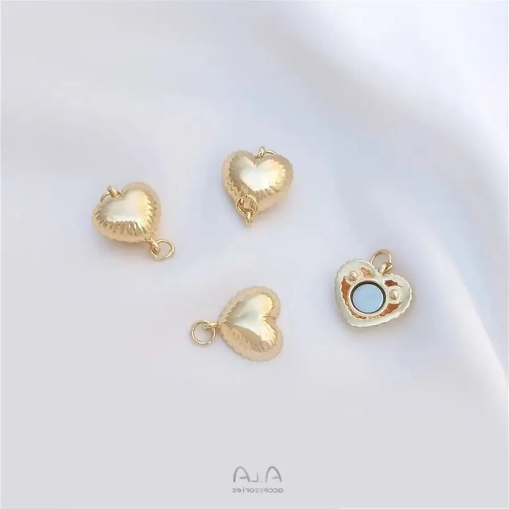 

14K gold double-sided magnetic buckle peach heart lantern shape cat paw lips love magnet buckle diy accessories