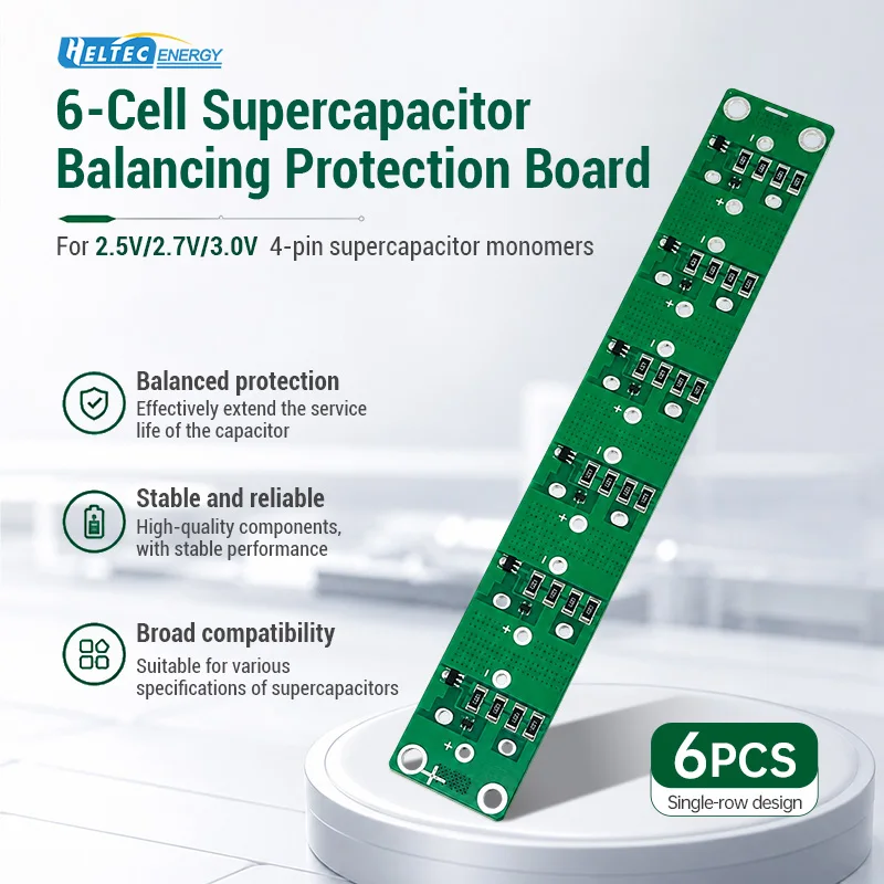 6S Supercapacitor Balance Board Heltec Single Row 6PCS Voltage Equalizer Protection Module Fit 2.5V/2.7V/3.0V 4Pin Super Farad