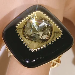 YULAILI Vintage Chunky Ring For Women Black Gold Color Party Rings Trendy Patchwork Men Female Jewelry Set Wholesale Cheap Price