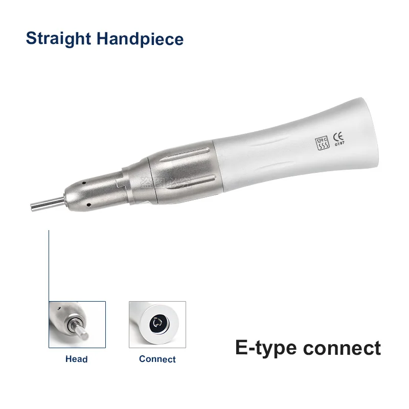 Dental Straight Nose Cone Low Speed Straight Handpiece Ratio 1:1 for Lab E-type Motors Dentist Tools