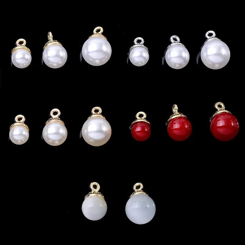 

100 piece set simple flower hanging hat bright pearl pendant DIY zipper head pearl happy candy gift box pendant accessories