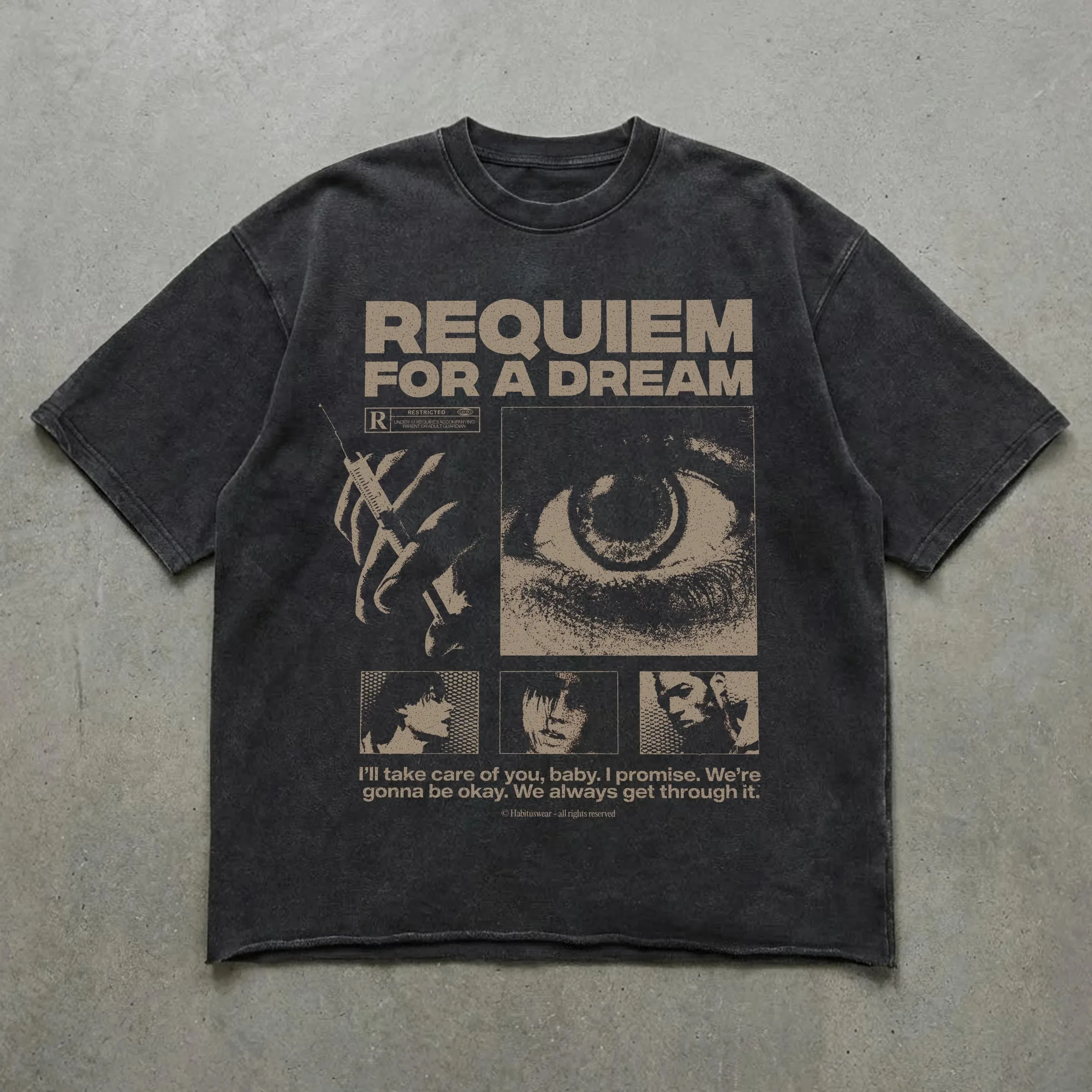 Dream Requiem Pattern T-shirt Classic Movie T-shirt Fan Gift Casual Printed Pattern T-shirt