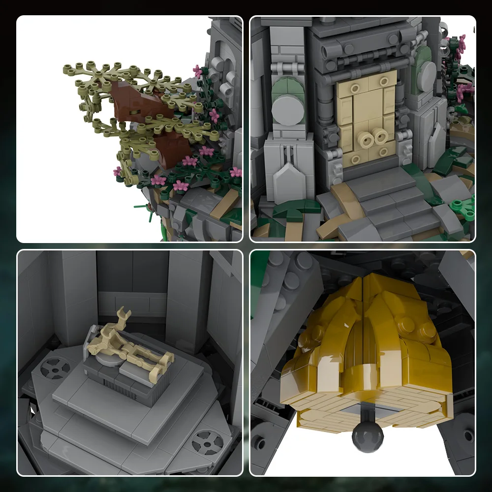 MOC Eldened Ring Game Wandering Mausoleum Model Bouwstenen Horror Schedel Kasteel Paleis Architectuur Bricks Speelgoed DIY Idee Cadeau