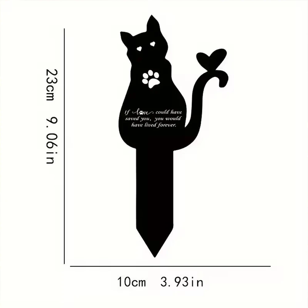 Uma estaca memorial acrílica para animais de estimação - Decoração de jardim e cemitério com pedra preciosa elegante para gatos, placa memorial para gatos de estimação