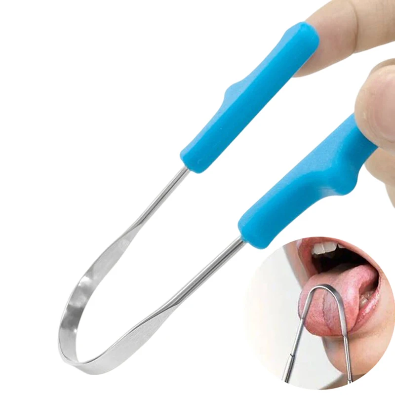 Stainless Steel Tongue Scraper Tongue Cleaner Brush Tongue Toothbrush Oral Hygiene Cleaning Tool Tounge Scraper Oral Care Tool