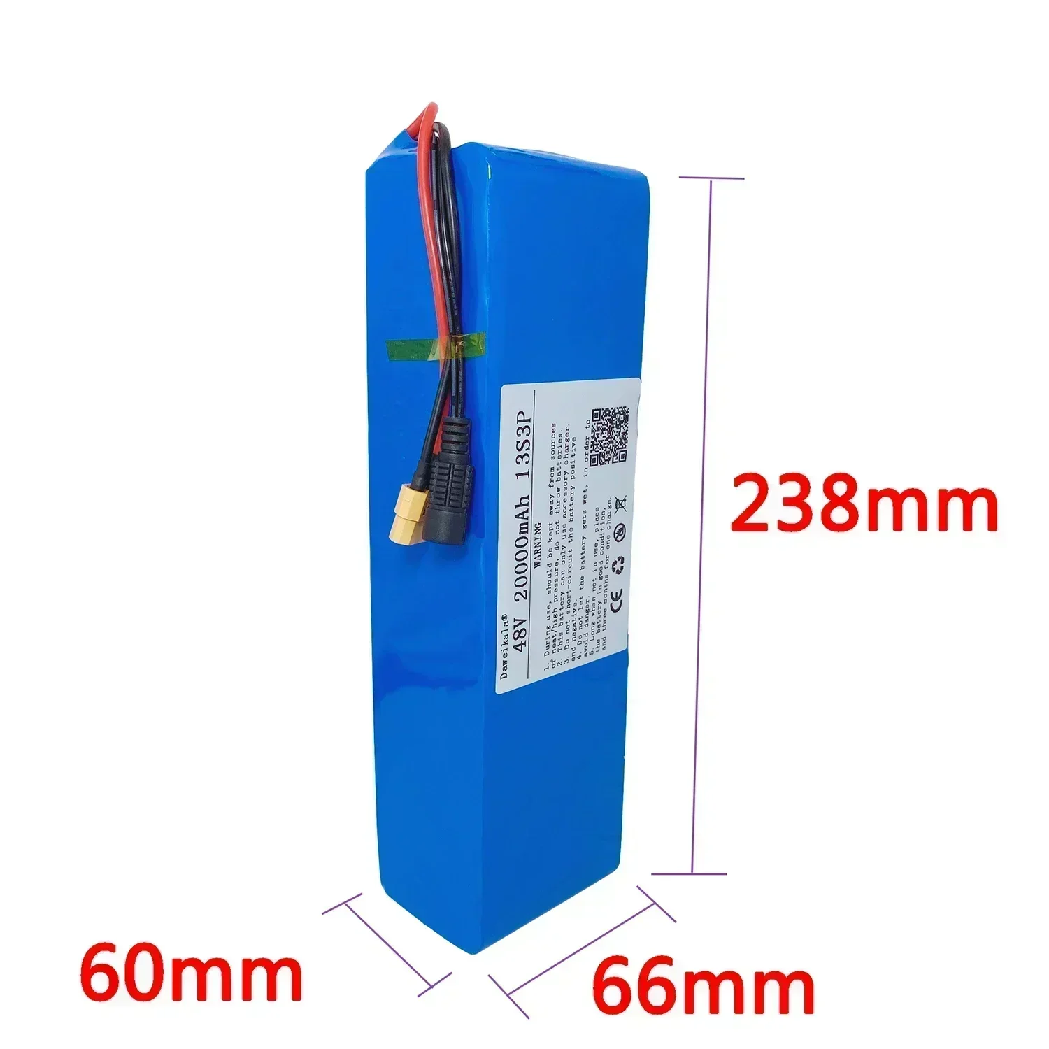 48V Battery 20Ah 13S3P XT60 18650 Lithium ion Battery Pack 20Ah For 54.6v E-bike Electric bicycle Scooter with BMS charger