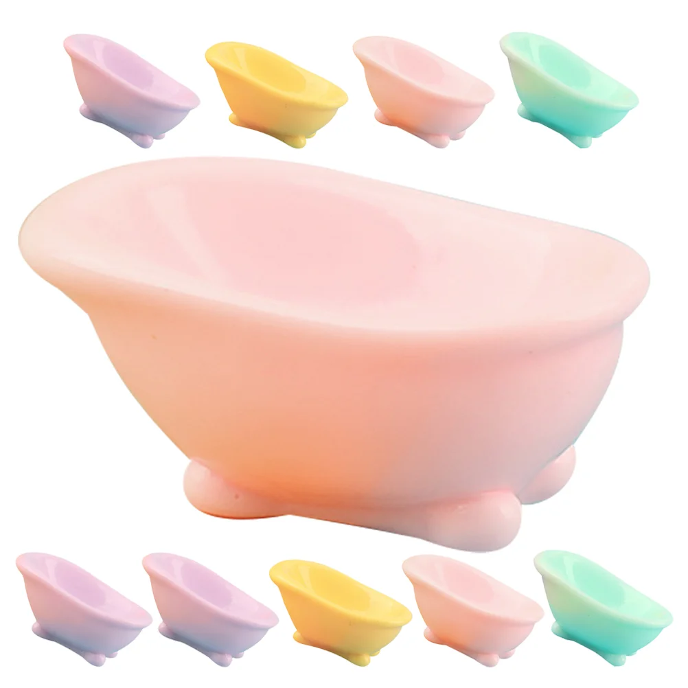 

10 Pcs Miniature Simulation Bath Tub Realistic Smooth House Accessories Stylish Design Tiny Bathroom Prop