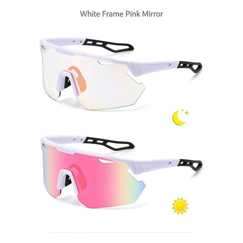 Photochromic Cycling Glasses Smart Color Changing Lens Bicycle Sunglasses Windproof Colorful Outdoor Sports Eyewear