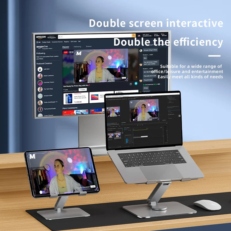 Laptop Giá Đỡ Máy Tính Bảng Có Thể Điều Chỉnh 360 ° Xoay Laptop Giá Đỡ Kính Thiên Văn Văn Phòng Nghiên Cứu Giá Đỡ Hỗ Trợ Khung Hợp Kim Nhôm