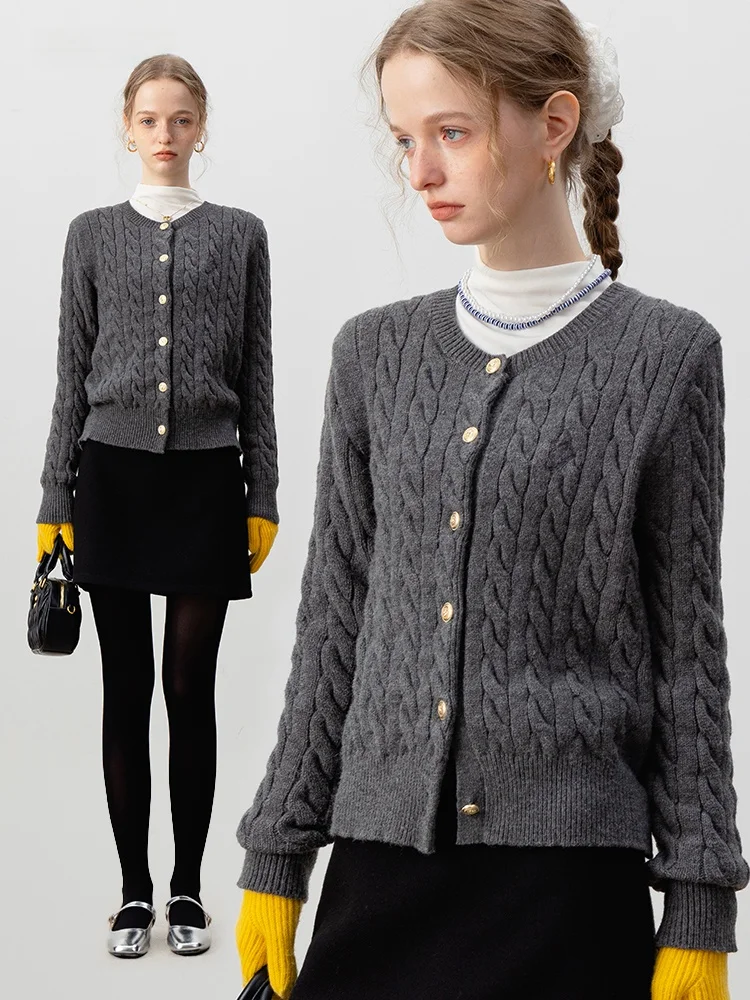 

EGGKA женский вязаный длинный светящийся круглый свитер Ne, открытый кардиган, осенняя новинка, свободная универсальная верхняя одежда на одной пуговице