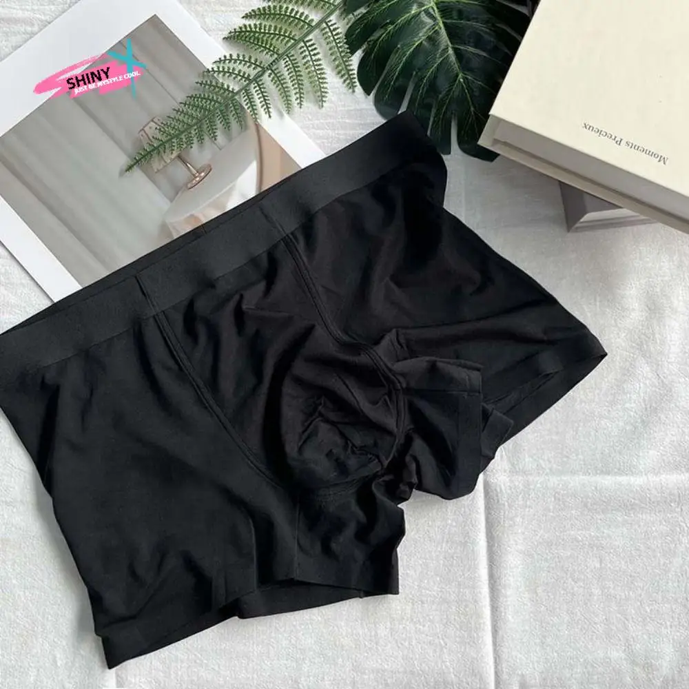 

3PCS Comfortable Model Men's Flat Panties Mid Waist Seamless Boxer Shorts Male Large Size Breathable Men Underwear Gifts