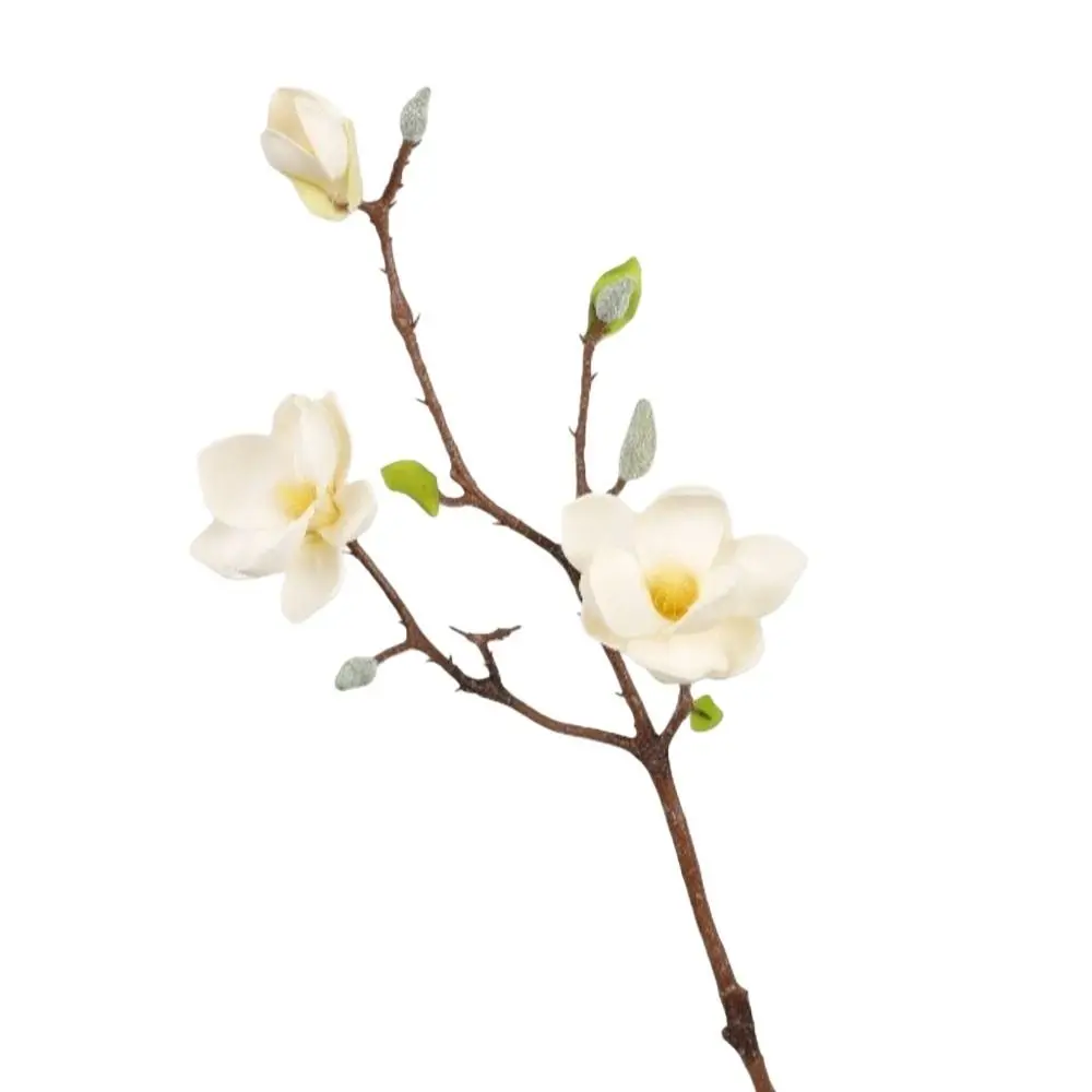 

Real Touch Artificial Magnolia Flower Realistic Artificial Faux Magnolia Branch Handmade AVE Fake Flower Wedding Party