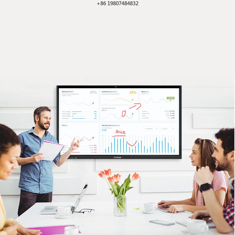 55/65/70/84 Inch IR All in One Pc Multi Touch Interactive Flat Panel Display, Hot Sales for Commercial and Educational Use