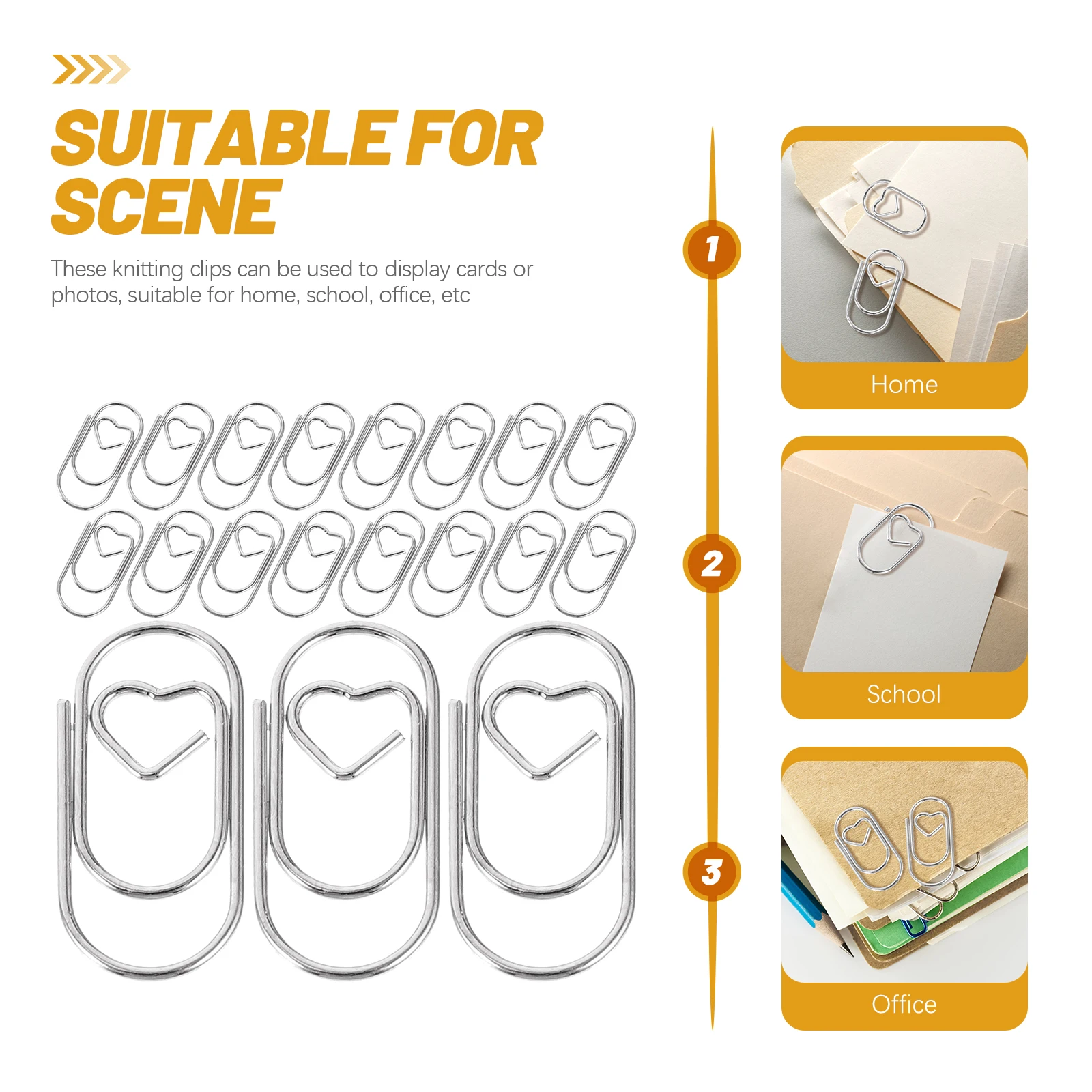 

50 Pcs Binder Love Bookmark Pin Heart-shaped Paper Clip Notes Cute Paperclips Office