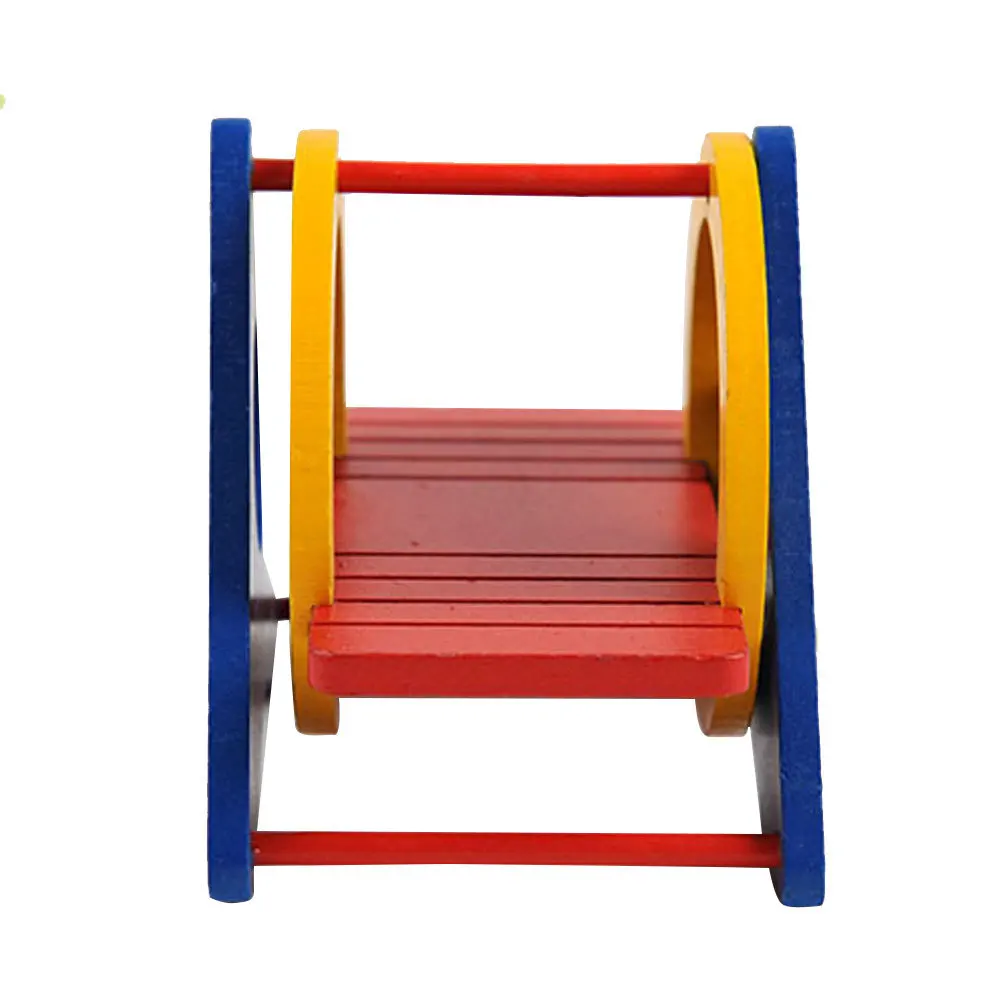 

Creative Colorful Pet Swing Made of Wood Material Safe for Hamster and Parrot Natural Chewing Instinct Stimulation Plaything