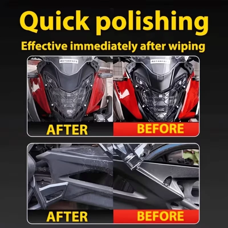 Quick Application Motorcycle Plastic Wax Safe Plastic Cleaner Tool Boosts & Shielding Against Environmental Damage