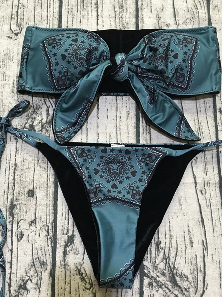 

Women's Bikini Set Swimsuit Sexy Swimwear Green Bathing Suit Summer Female Beach Wear Swimming 2-piece Suits Erotic Lingerie Set