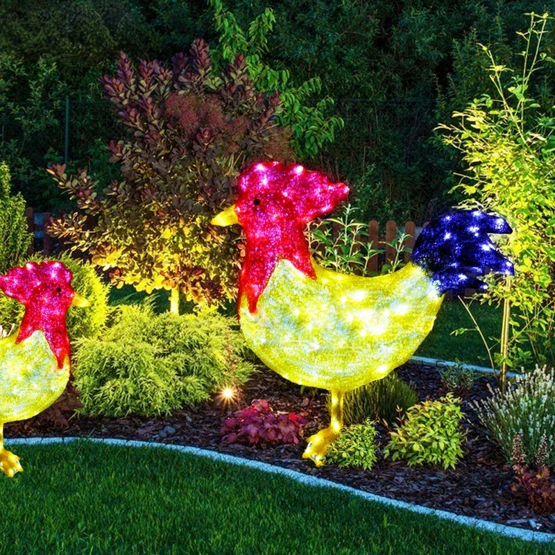 Christmas 3d giant animals motif  chook display acrylic 3d led sculptures of animals