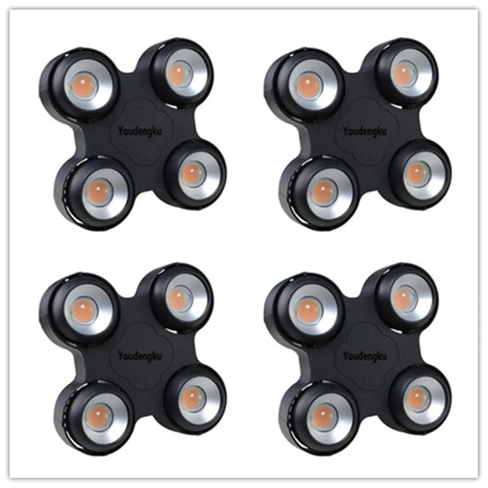 

4pcs waterproof Four Eyes Surface Light IP65 400w 2in1 warm cool white led cob audience stage blinder light for club dj event