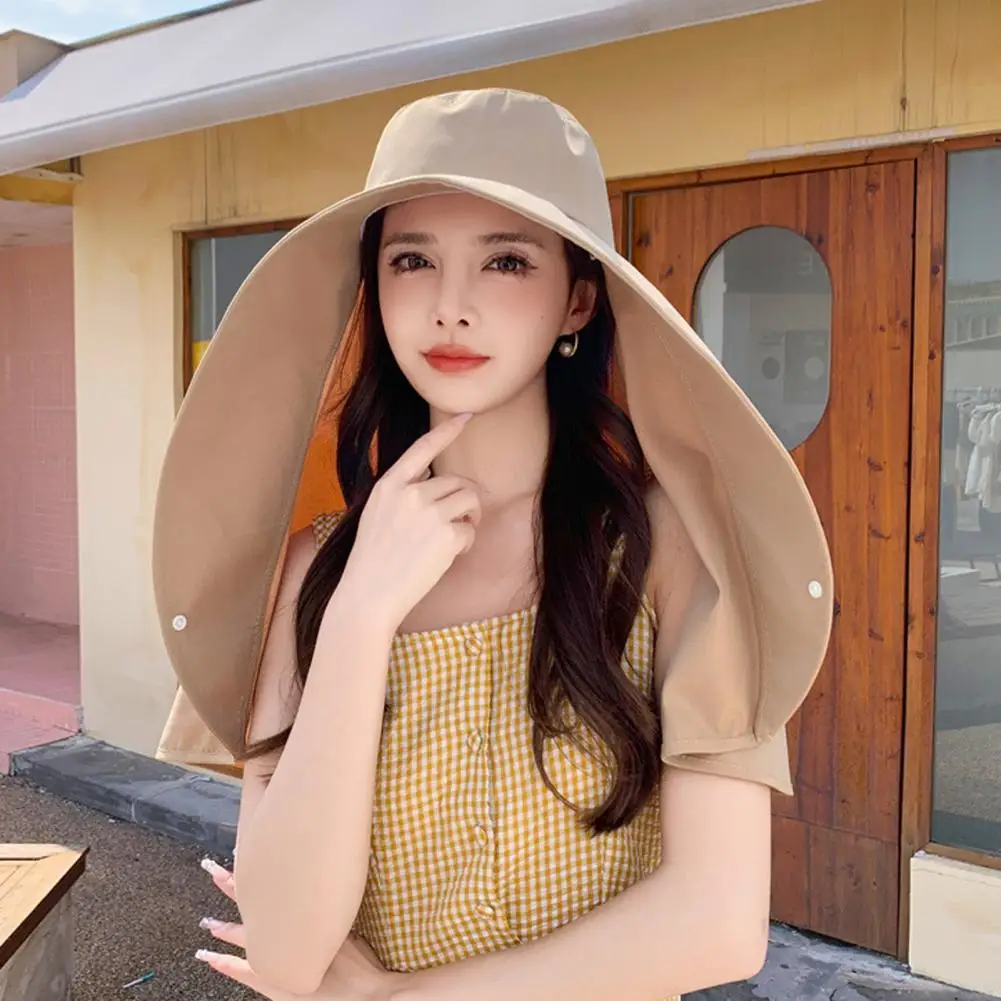 Sun Hat Large Brim Solid Color Sun Hat Quick Drying Moisture Wicking Fabric Breathable Cooling Hoodie Hat