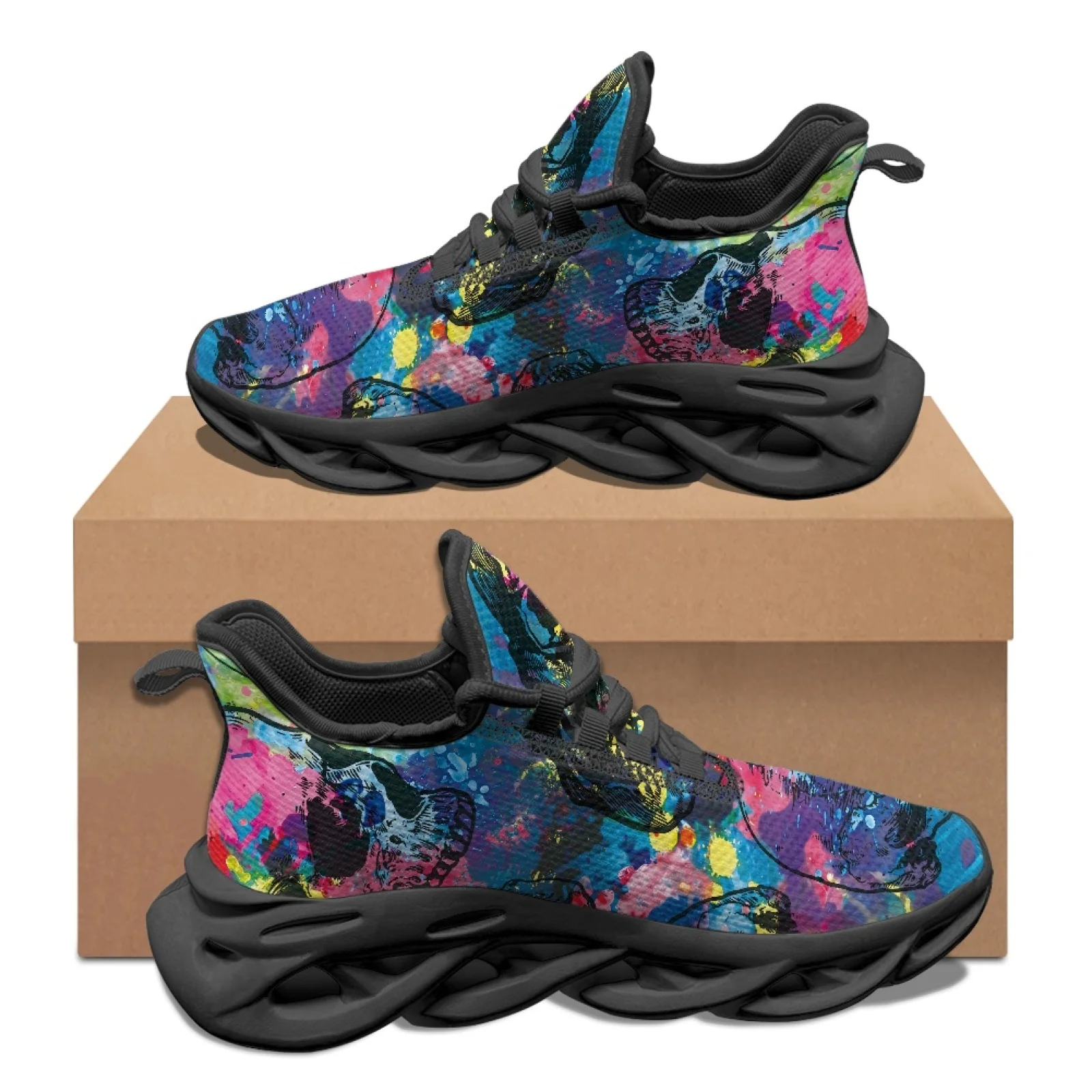 PENSTROLL Colorful Splash Comfortable Fashion Sneakers for Sports Enthusiasts Mesh & EVA Sports Shoes Running Shoes