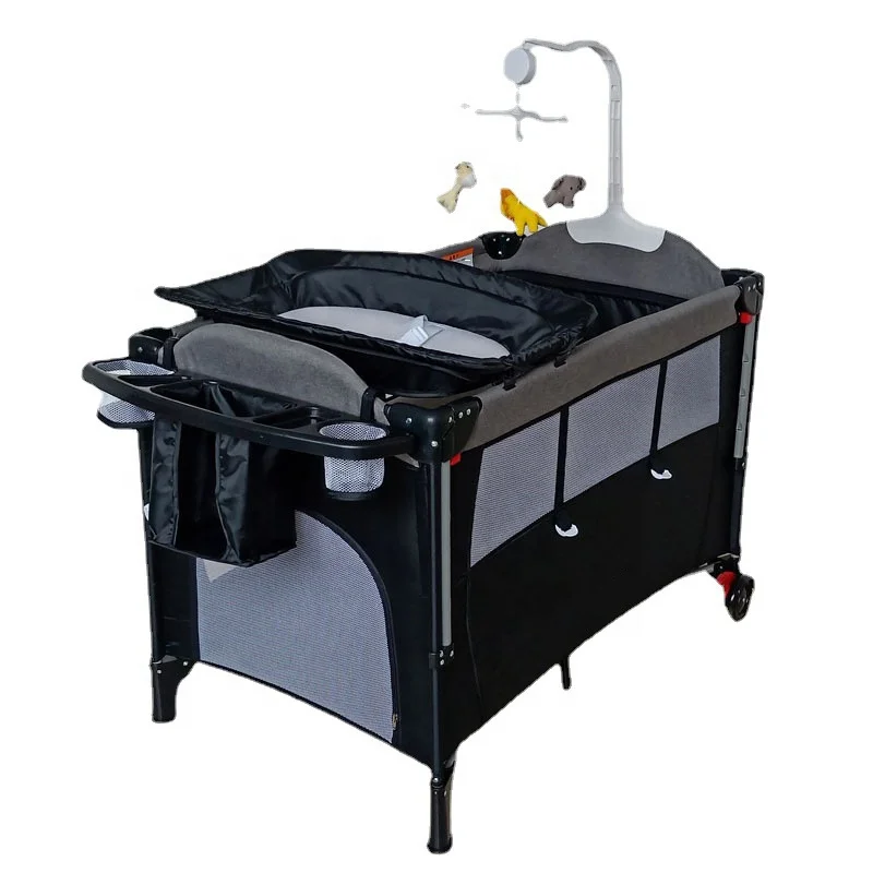 مصنع تخصيص أسعار الجملة 2 في 1 Baby Pack N Play Bed المحمولة قابلة للطي روضة أطفال