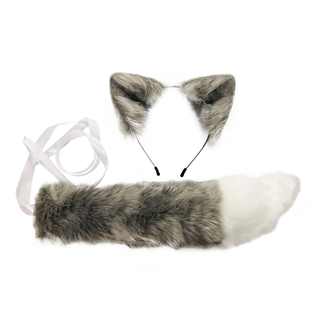 

1 set Fox Ear Headband With Tail Animal Costume Decor For Party Cosplay Stage Performance Kids Adults Lightweight Durable Unisex