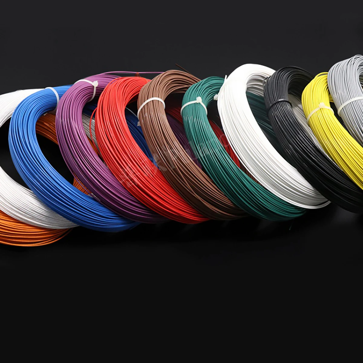 PTFE Silver Plated Copper Cable 26awg /0.15mm²  OD 1mm 200°C 300V Stranded Wire White Black Red Yellow Green Blue Transparent