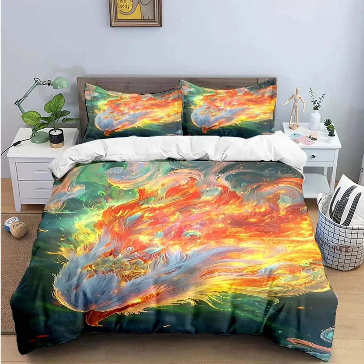 Fashion Popular Mythical Beast Phoenix Print Bedding Sets Bed Supplies Set Duvet Cover Bed Comforter Set Bedding Set Luxury Gift