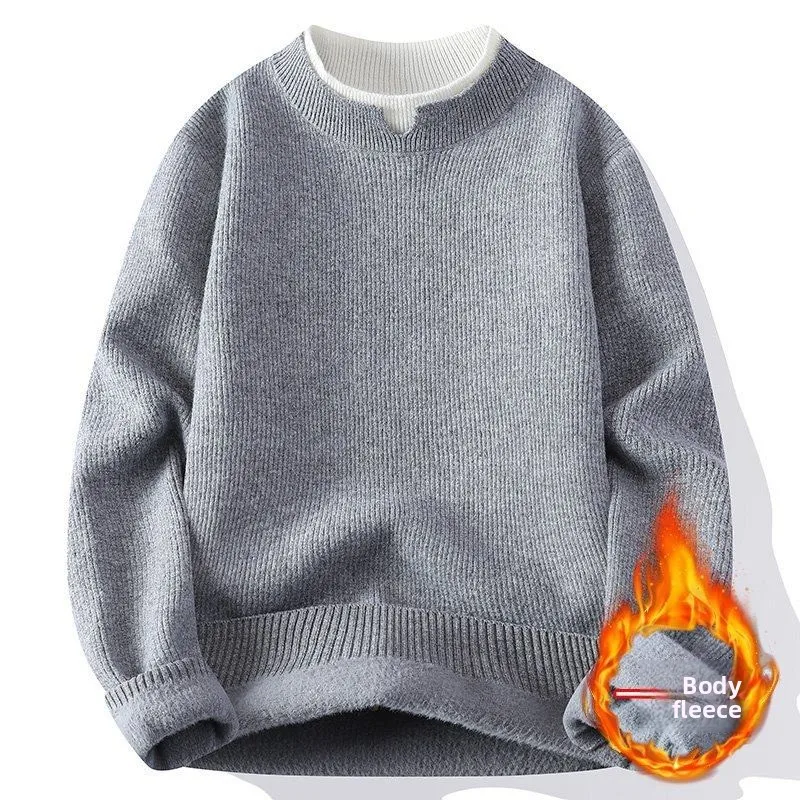 

Casual Knitted Sweater Men's Faion Long Sve Loose Winter High Quali Yarn Top Trendy Versatile Comfortable Polyester Fiber