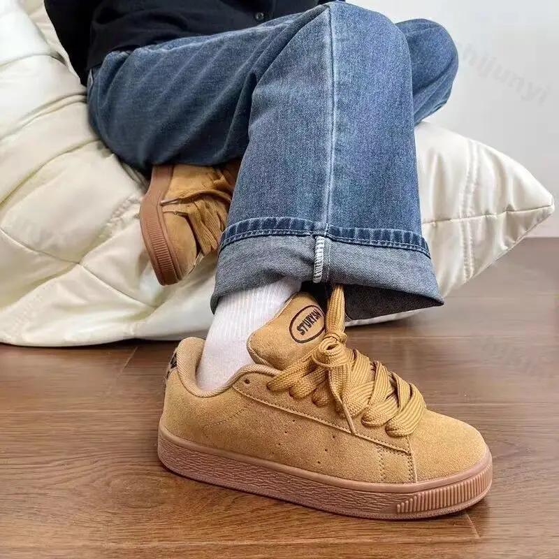 

Кроссовки для пар, осень 2023, новые мужские трендовые винтажные нескользящие повседневные туфли, увеличивающие рост, модная женская вулканизированная обувь на шнуровке