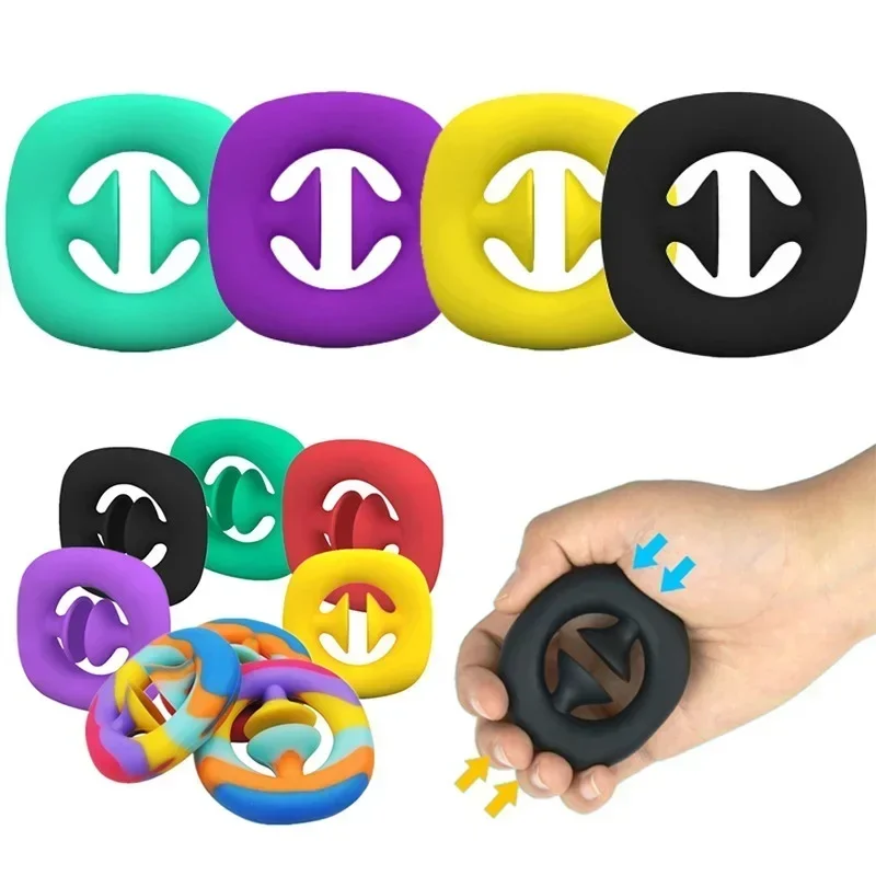 

Decompression Toys Silicone Handle Grips Anti Slip Adjustable Stress Relief Ring Finger Exercise Forearm Trainer Carpal Expander