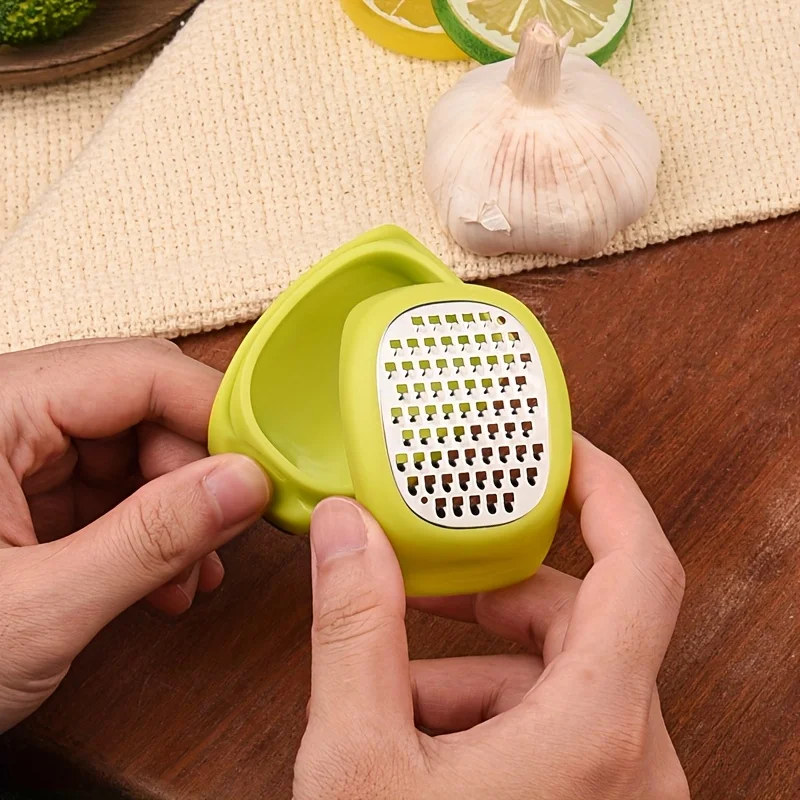 Stainless Steel 4-in-1 Manual Grater & Slicer - Lemon, Cheese,Garlic, Ginger Zester Shredder,Compact Kitchen Tool for Vegetables