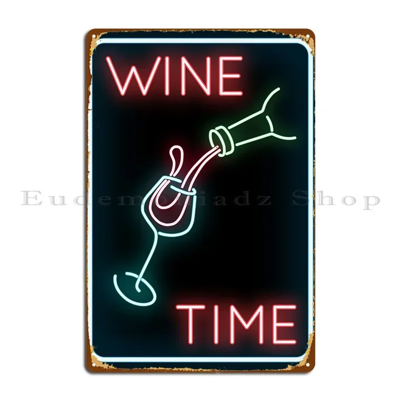 وقت النبيذ النيون علامات معدنية سينما سينما ملصق كهف تصميم تين تسجيل ملصق
