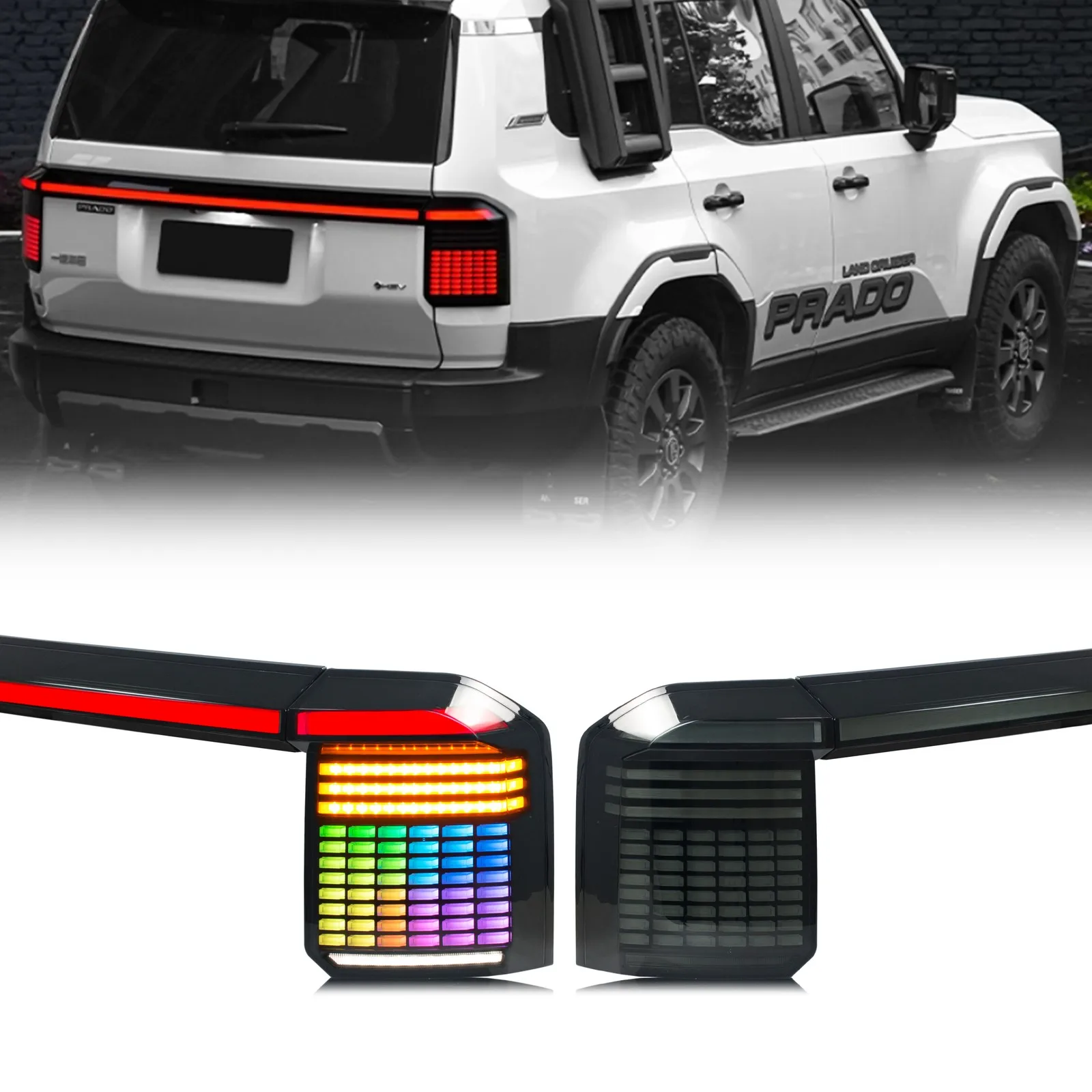 

LED RGB Tail Lights Assembly for Toyota Land Cruiser LC250 2024-2026 Rear Middle Lamps