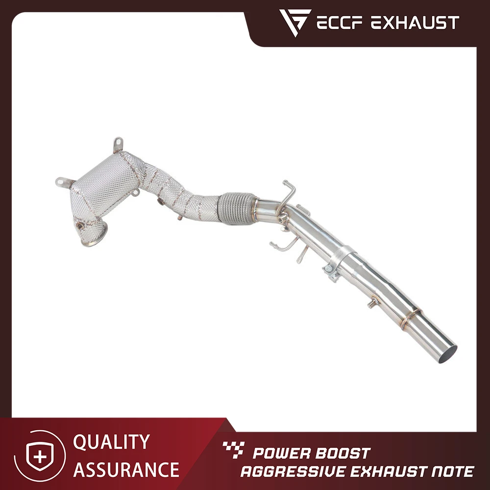 

ECCF Sports Downpipe With Heat Shield For VW GOLF MK7 A3 1.4T TSI Aggressive Exhaust Sound High Flow Performance Upgrade