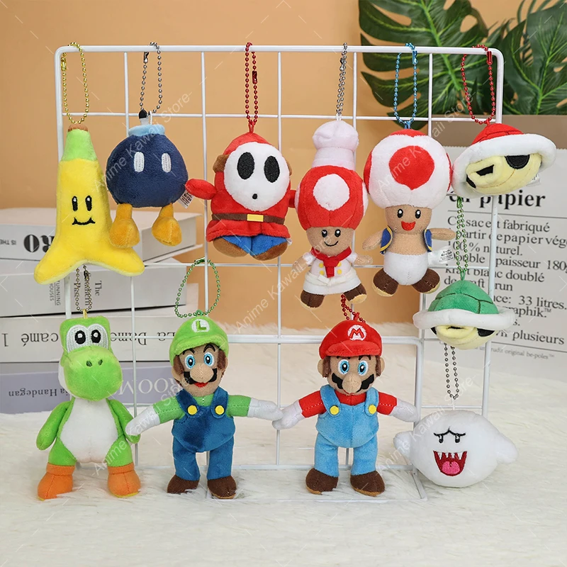 23 Styles Mario Bros Cartoon Plush Keychain Larry Iggy Wendy Koopa Troopa Bob-omb Toad Yoshi Luigi Shy Guy Small Pendant Gifts