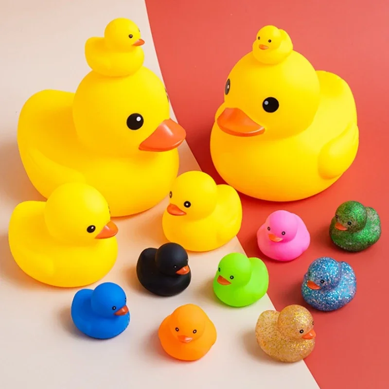 Cute Duck Baby Bath Toys, Squeeze Animal, Rubber Toy, BB Duck, Bathing, Water Toy, Race Squeaky, Amarelo, Presentes para Crianças