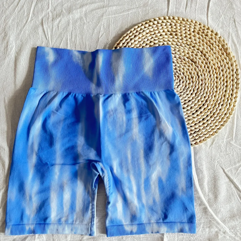 Tie Dye Aurora Shorts weibliche nahtlose schlanke Leggings Fitness studio Laufen Radfahren dehnbare Leggings hohe Taille Hüfte heben Yoga-Shorts – Detail 6