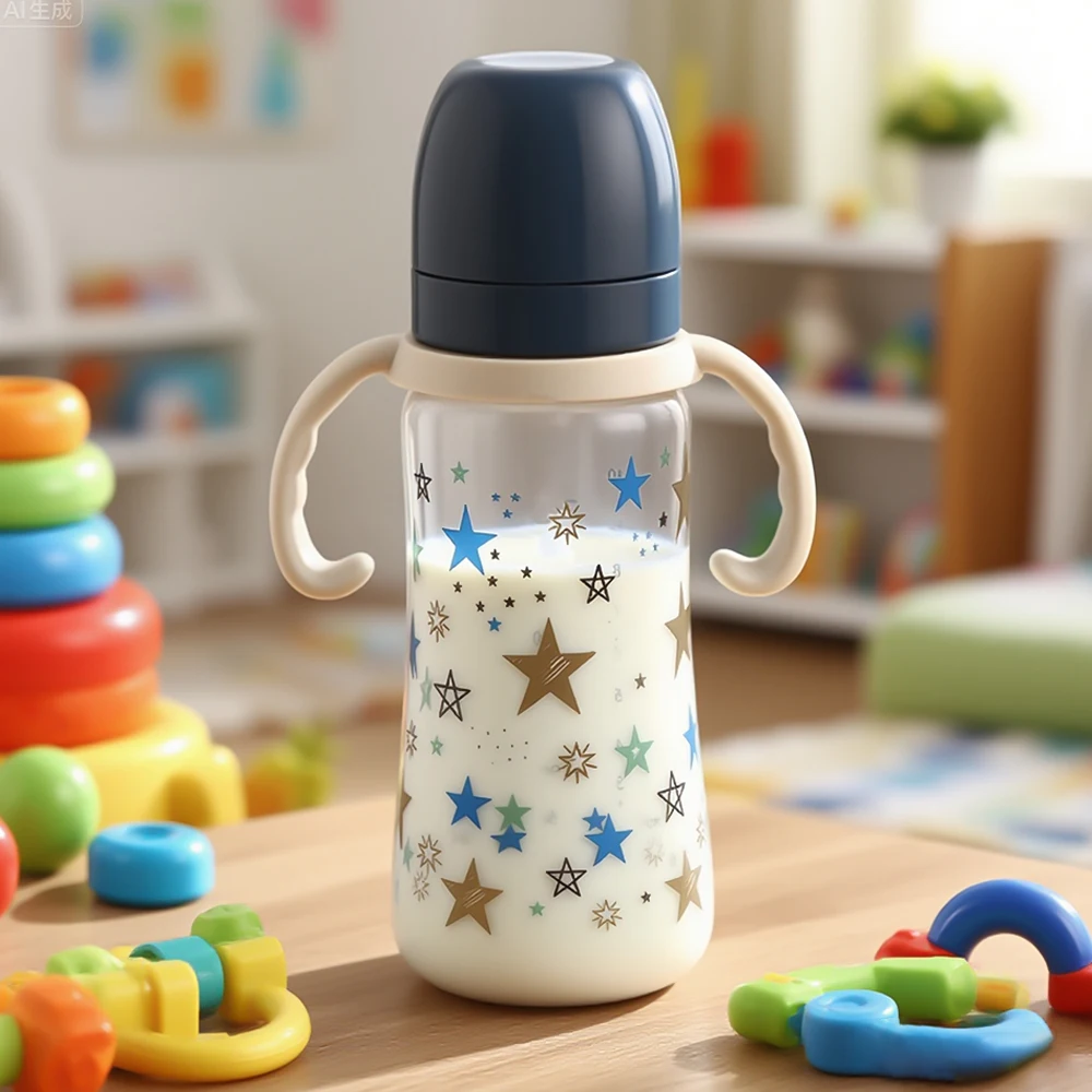 

Star baby bottle, 330ML large capacity, BPA-free baby bottle, cute and durable, can be given to the baby gift.