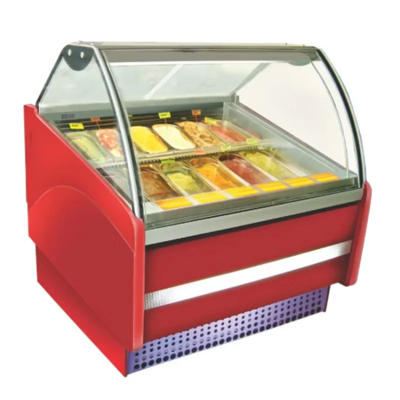 Italian 10-Bucket Single-Temperature Ice Cream Display Cabinet with Fan Cooling
