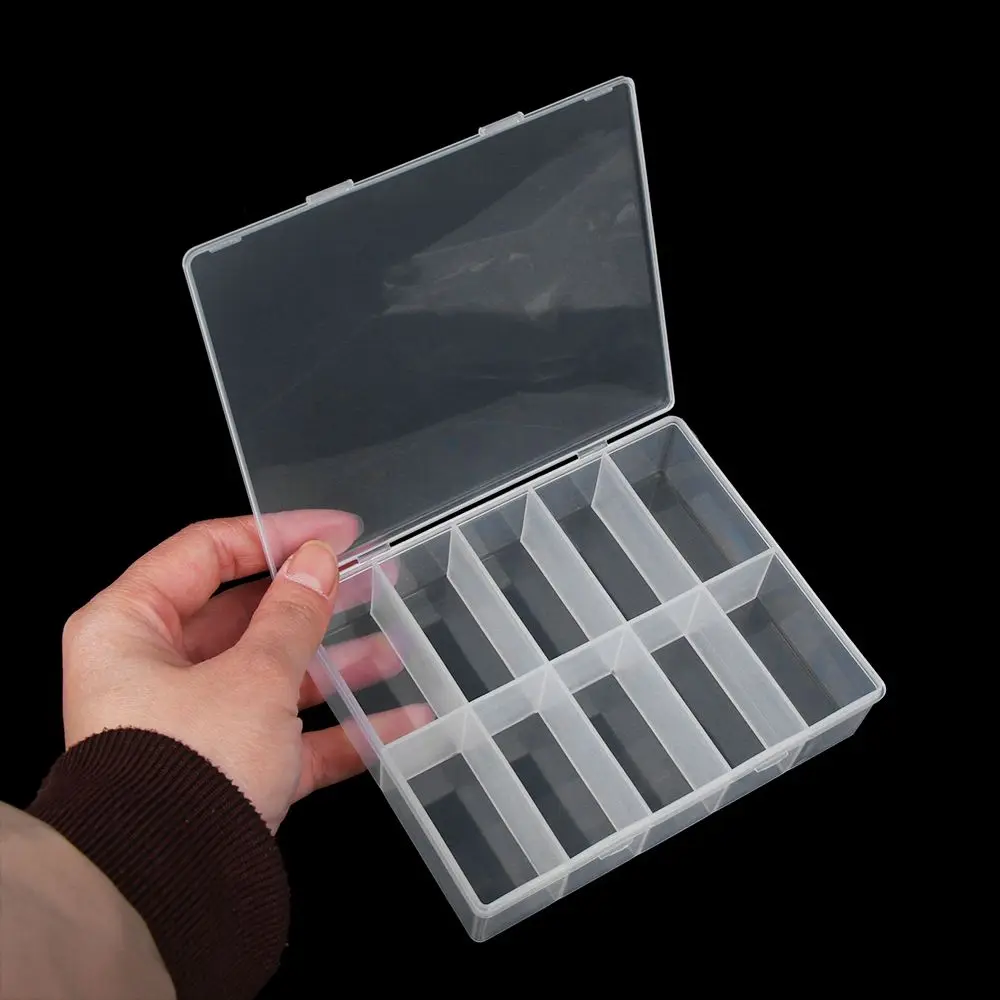 Square Clear Plastic Home Organization Pill Storage Supply Storage Box Craft Bead Holder Jewelry Diamond Container