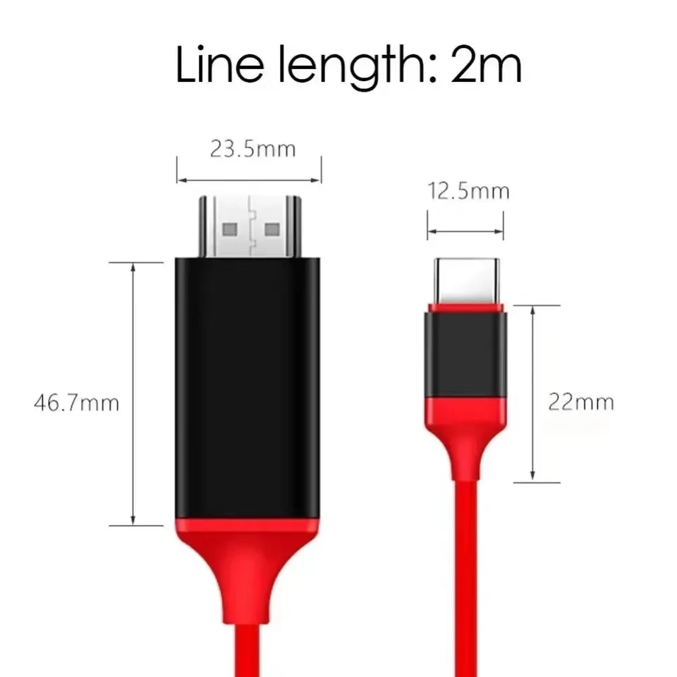 كابل فيديو متوافق مع USB C إلى HDMI ، 4K ، 30Hz ، p ، Type C ، omi ، HD ، نفس الشاشة لجهاز Macbook Pro Chromebook Pixel