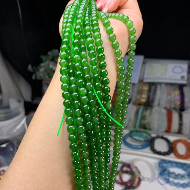 

Hetian Jade And Biji 108 Buddha Round Beads Necklace Cord 6Mm Pendant Bracelet Accessories