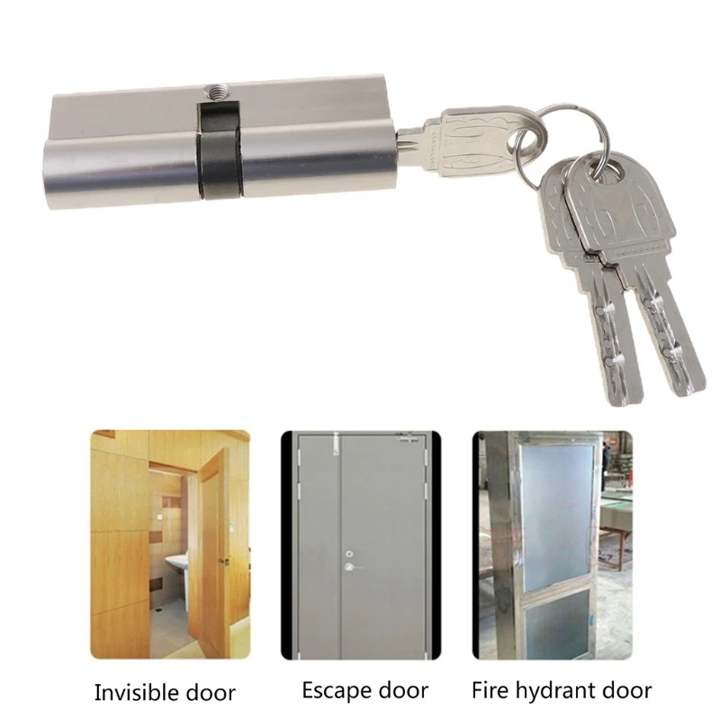 Door Lock Cylinder with 3 Keys Entrance Door Lock Single Open Lock Cylinder