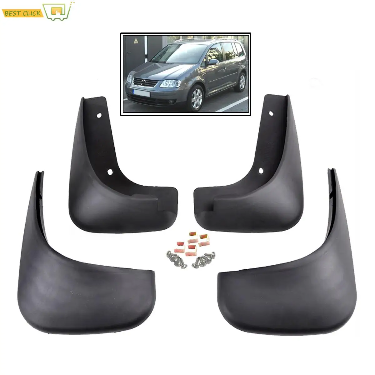 Car Mud Flaps For Volkswagen Touran Caddy 2004 2005 2006 2007 2008 2009 2010 Front Rear Mudflaps Splash Guards Mudguards Fender